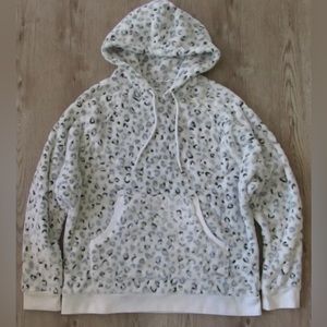 Hollister Gilly Hicks Long Sleeve White and Gray Lounge Wear Hoodie